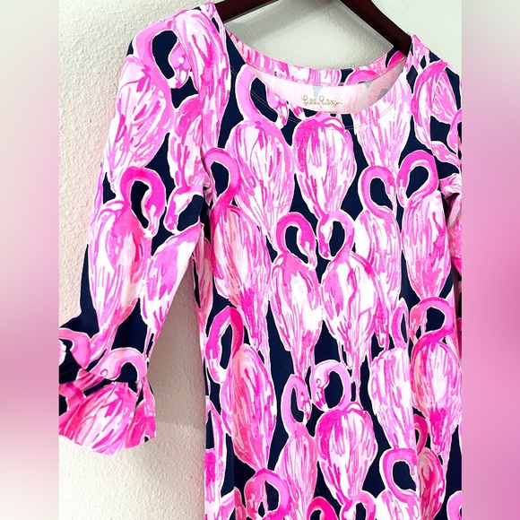 NWOT Lilly Pulitzer Sophie Ruffle Dress Pink Flamingo High Tide UPF 50 - Picture 5 of 10